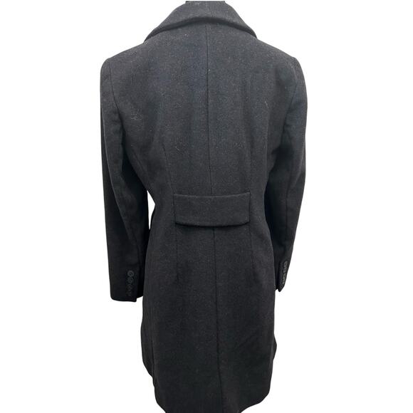 Vintage Wool Pea Coat Charcoal Gray Anne Klein Paisley Lined Womens Petite 4P - Picture 5 of 9